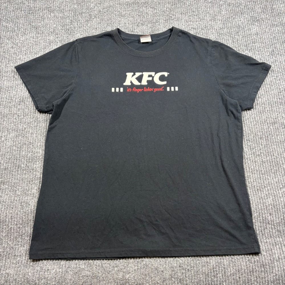 KFC Shirt Mens L Barco Uniforms Black T-Shirt Its Finger Lickin Good Graphic Tee